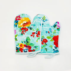 Winston Oven Mitt Set Floral Blue