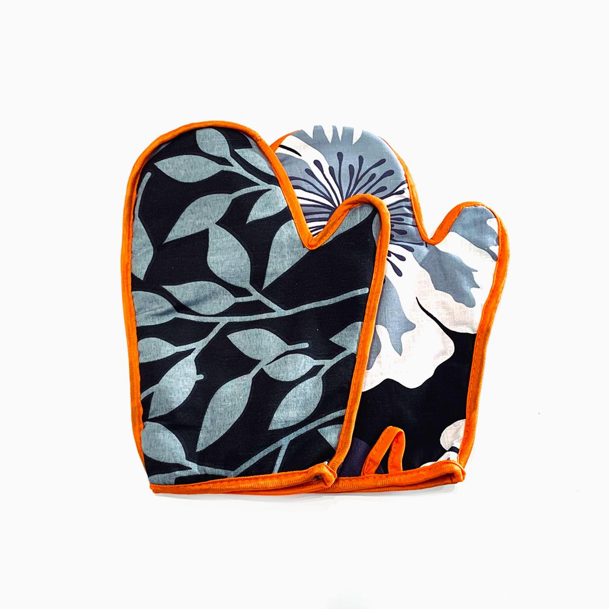 Winston Oven Mitt Set Leaf Black