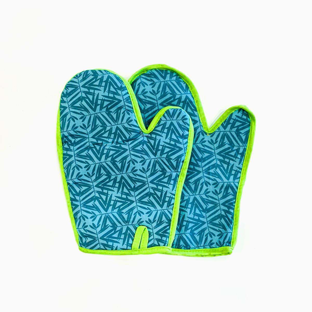 Winston Oven Mitt Set Leaf Blue