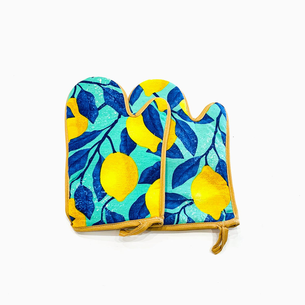 Winston Oven Mitt Set Lemon Blue