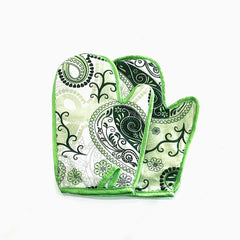 Winston Oven Mitt Set Paisley Green