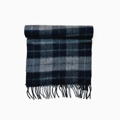 Wool Scarf Check Black