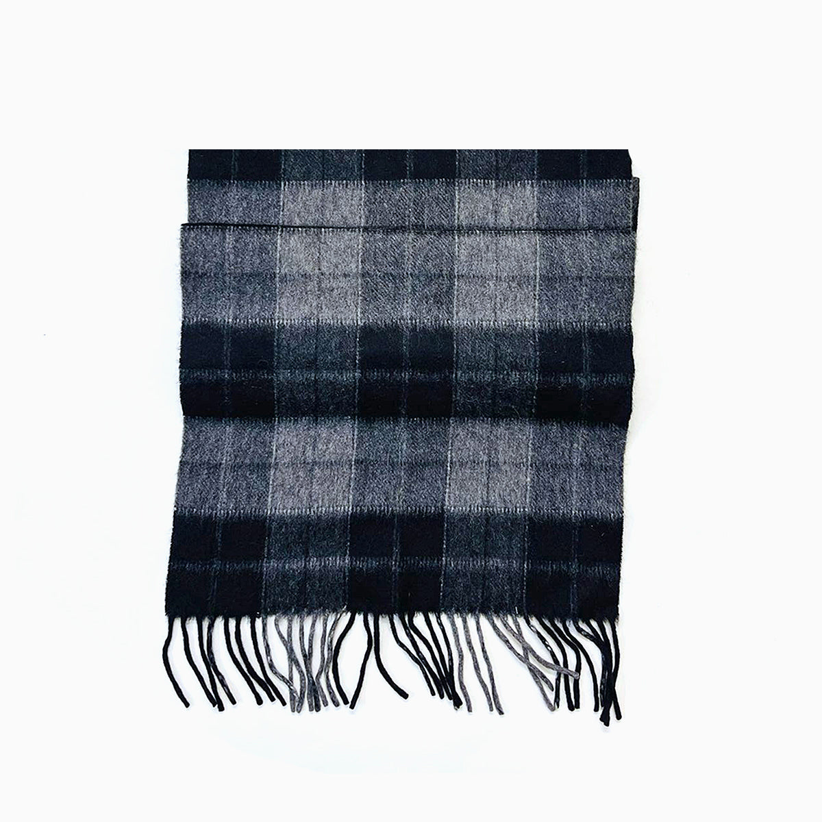 Wool Scarf Check Black