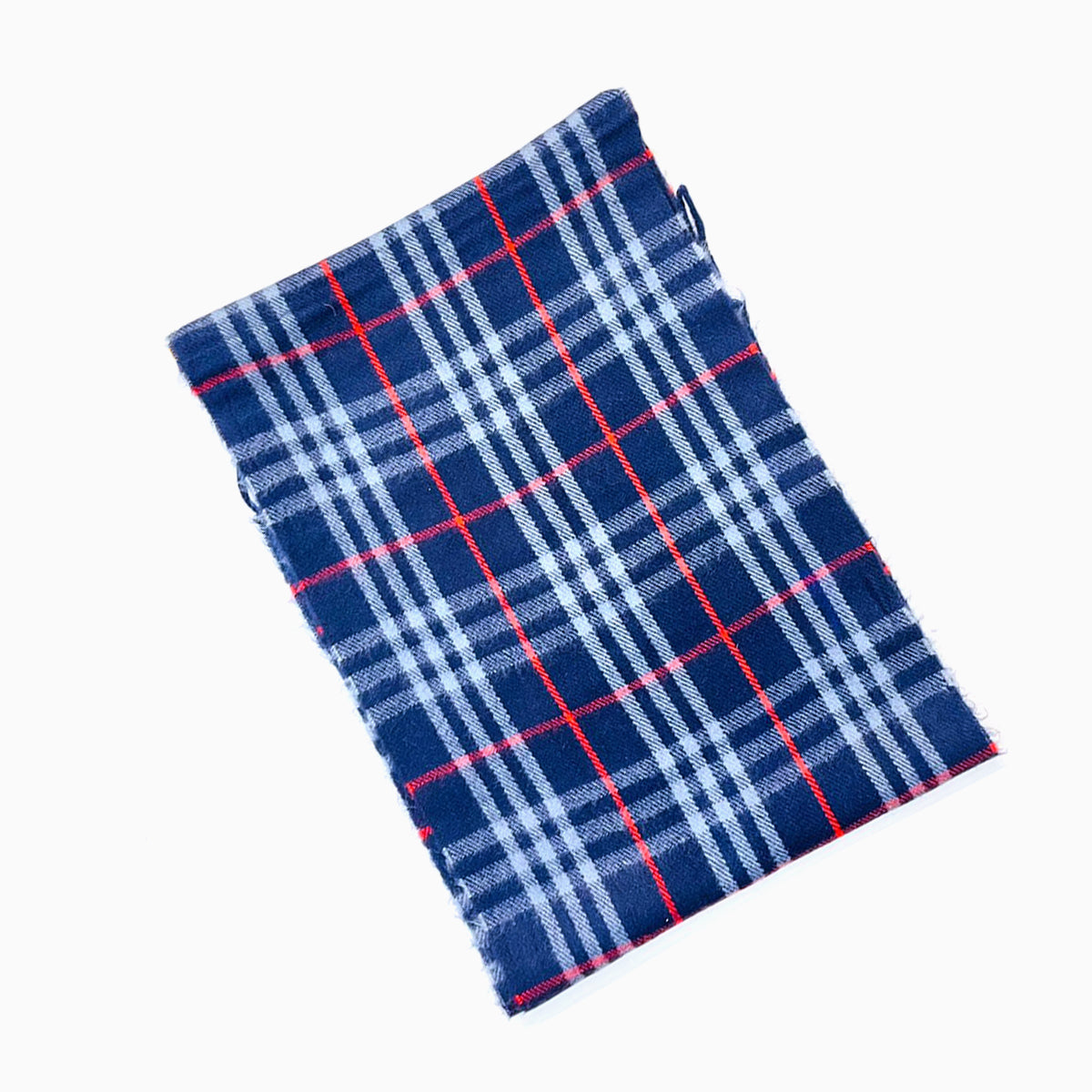 Wool Scarf Check Blue