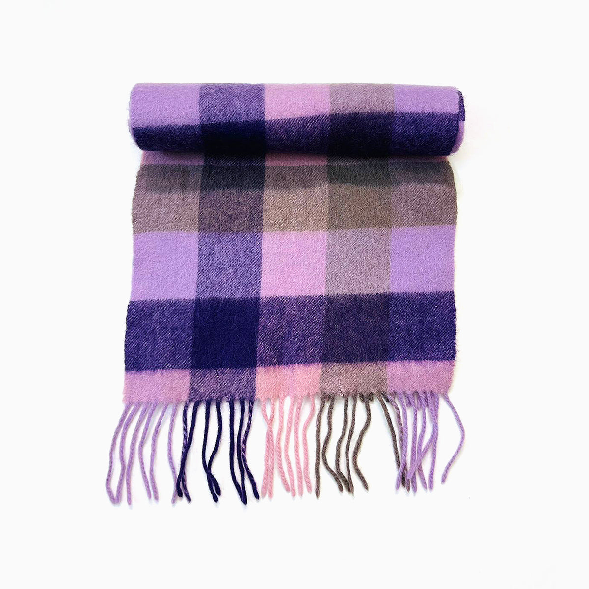 Wool Scarf Check Purple