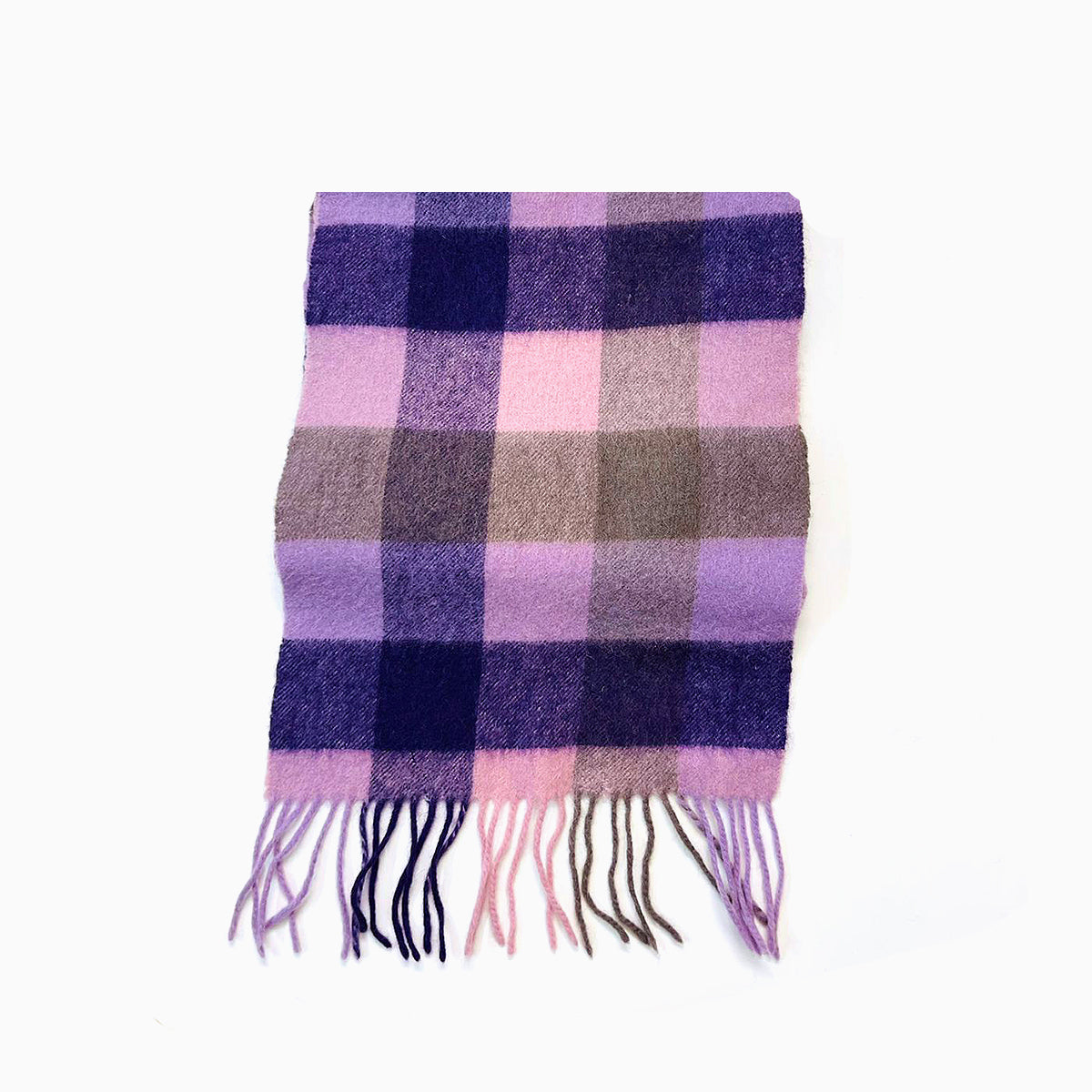 Wool Scarf Check Purple