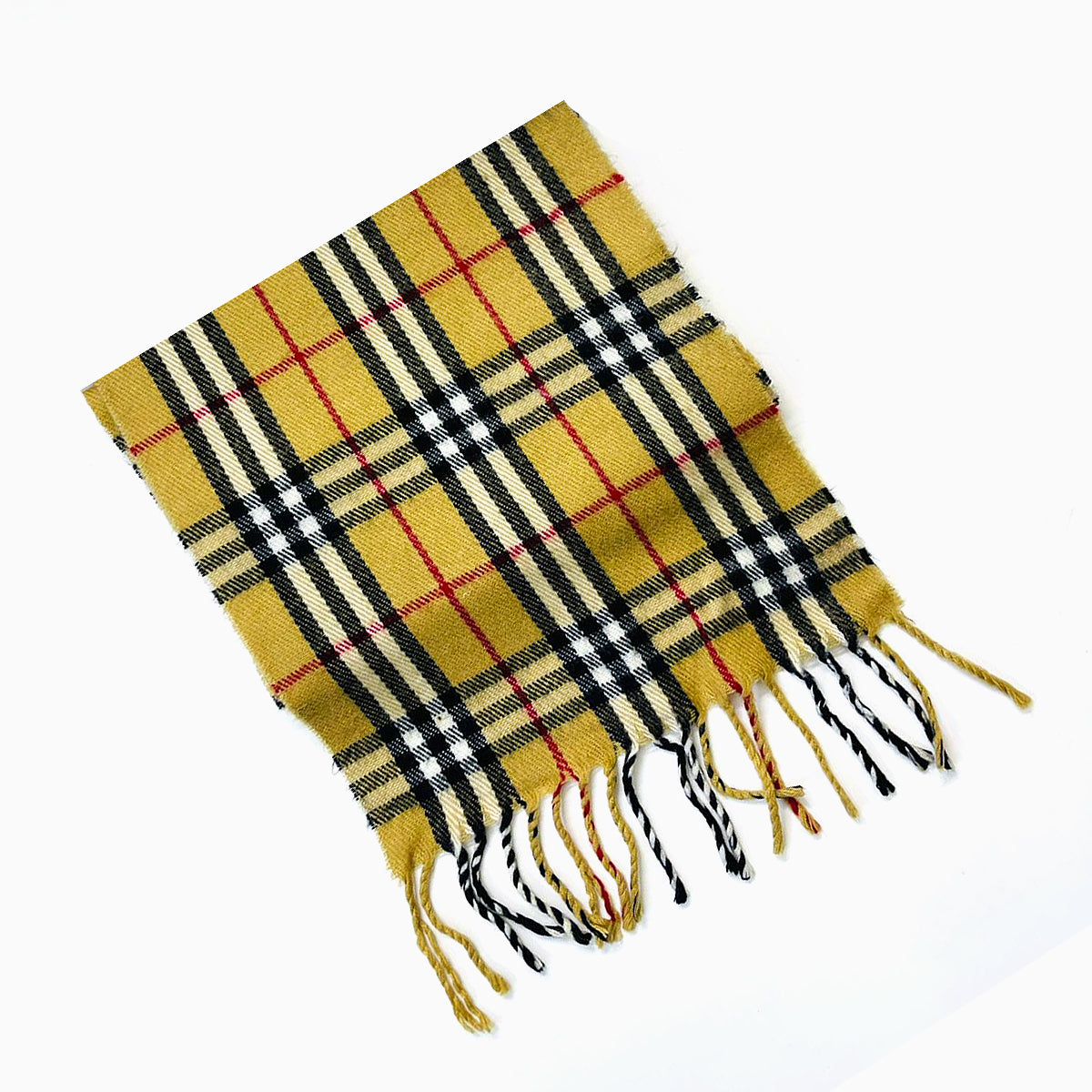 Wool Scarf Check Yellow