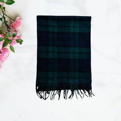 Wool Scarf Derecho Check Blue