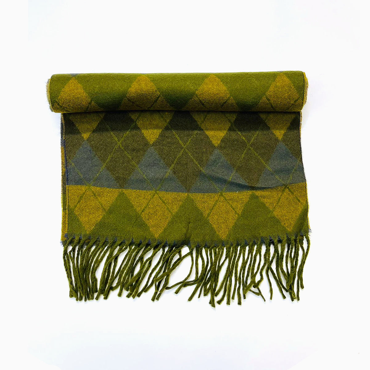 Wool Scarf Diamond Green