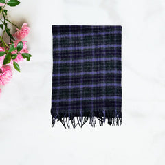 Wool Scarf Finagle Blue ( Made in Italy )