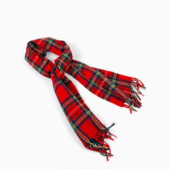 Wool Scarf For Men Check Red