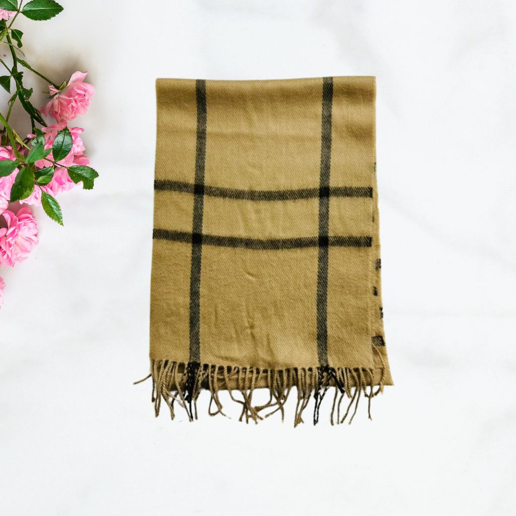 Wool Scarf Fracas Light Brown ( Made in Italy )