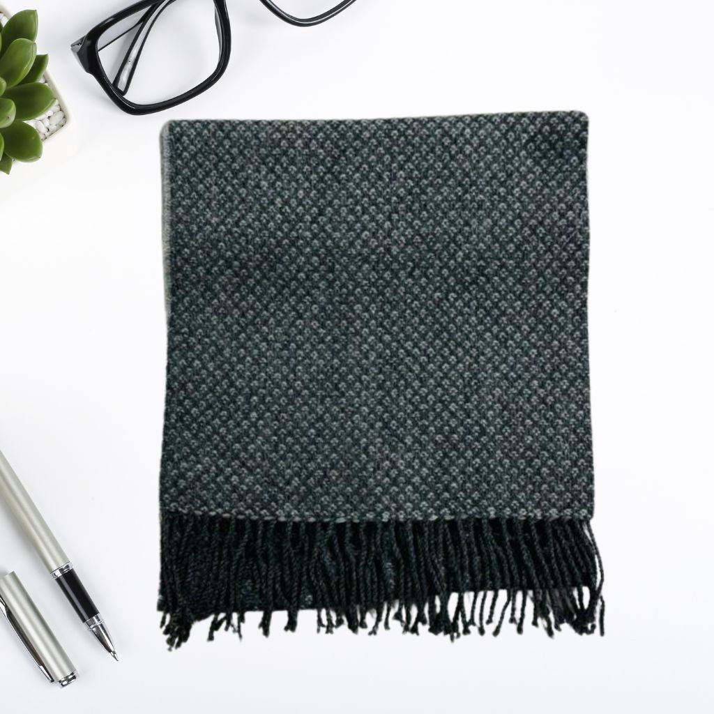 Wool Scarf Indigo Grey