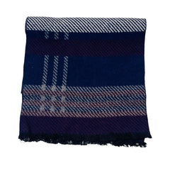 Wool Scarf Navy Blue Line