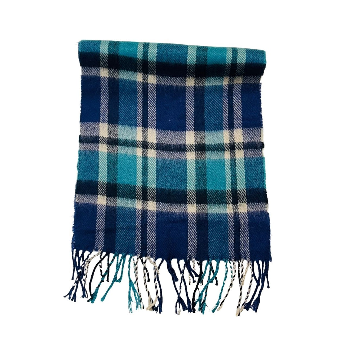 Wool Scarf Navy Check