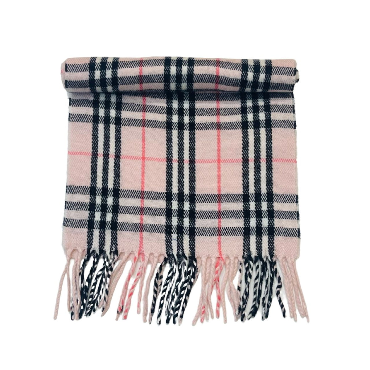 Wool Scarf Pink Black Line