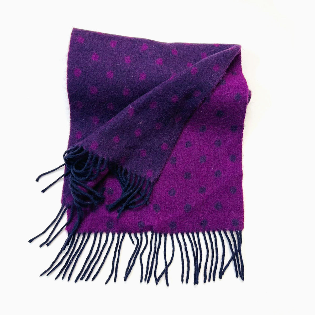 Wool Scarf Polka Purple