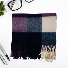 Wool Scarf Ruffian Check Purple