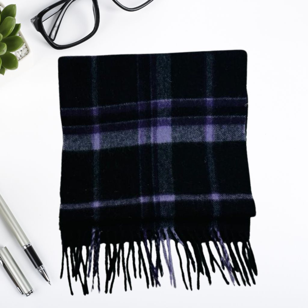 Wool Scarf Sozzled Check Black