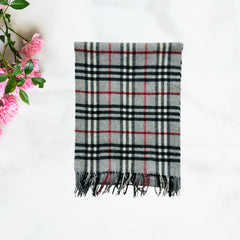 Wool Scarf Vertigo Check Grey