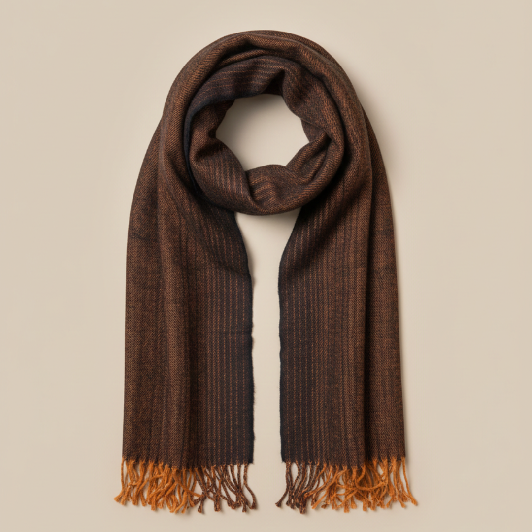 Wool Scarf Brown ( Made in Italy )