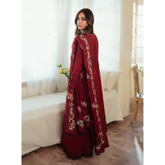 ZUHA 3PC Unstitched Embroidered Suit