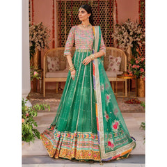 Zaib-Un-Nisa 3 Pcs Embroidered Luxury Suit Green