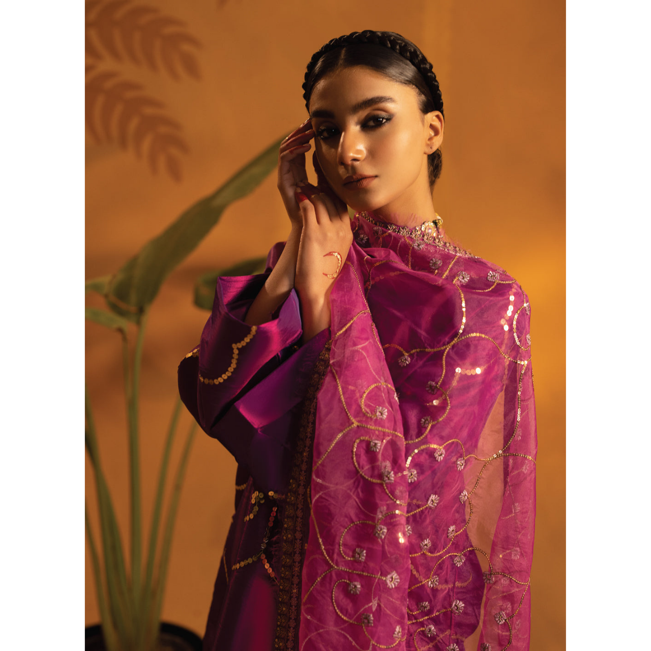 Zoe 3 Pcs Stitched Embroidered Suit Purple