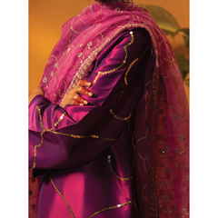 Zoe 3 Pcs Stitched Embroidered Suit Purple