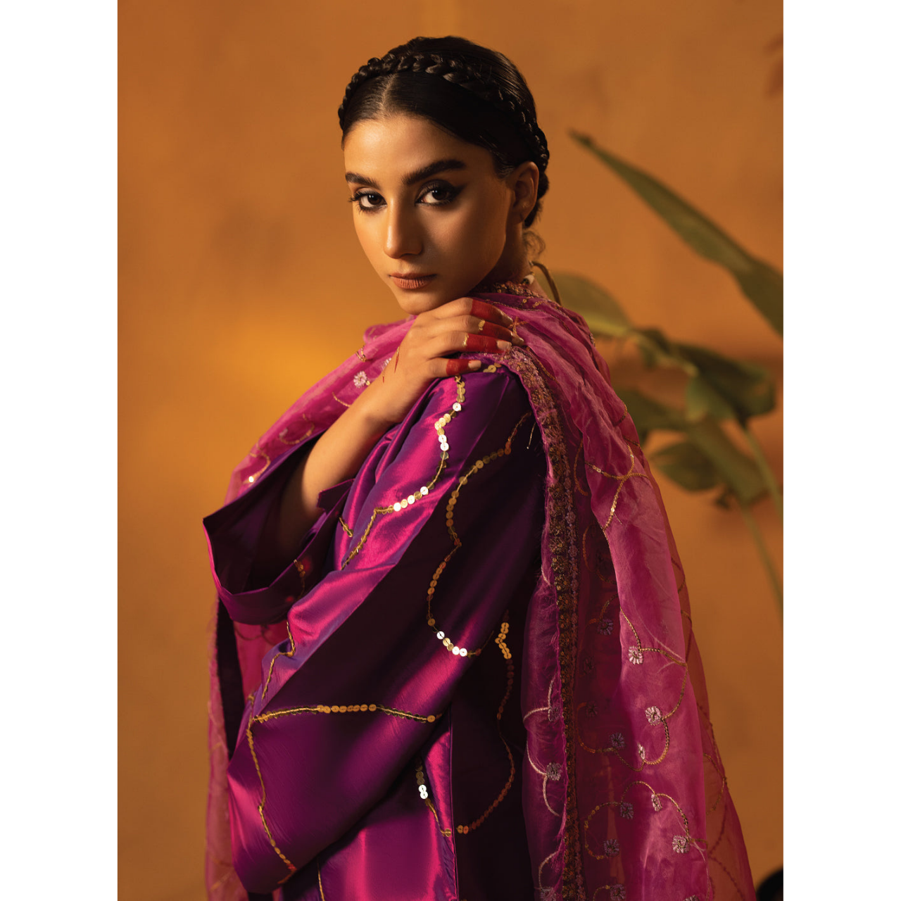 Zoe 3 Pcs Stitched Embroidered Suit Purple