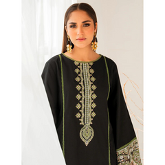 Zoha 2 Pcs Embroidered Stitched Suit Black