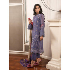 Zoi 3 Pcs Embroidered Stitched Suit Puple