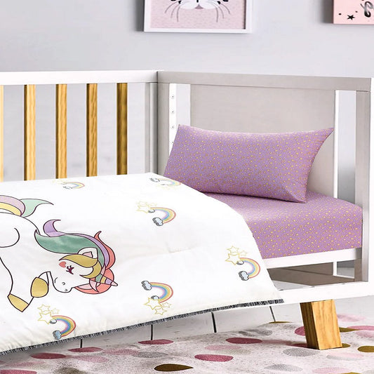 Unicorn Baby Cot Set Pink ( Filled ) 1024