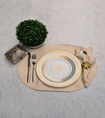 7 Pcs Table Runner Set Festiva Beige