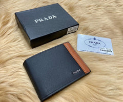 Designer PRADA Leather Wallet Black